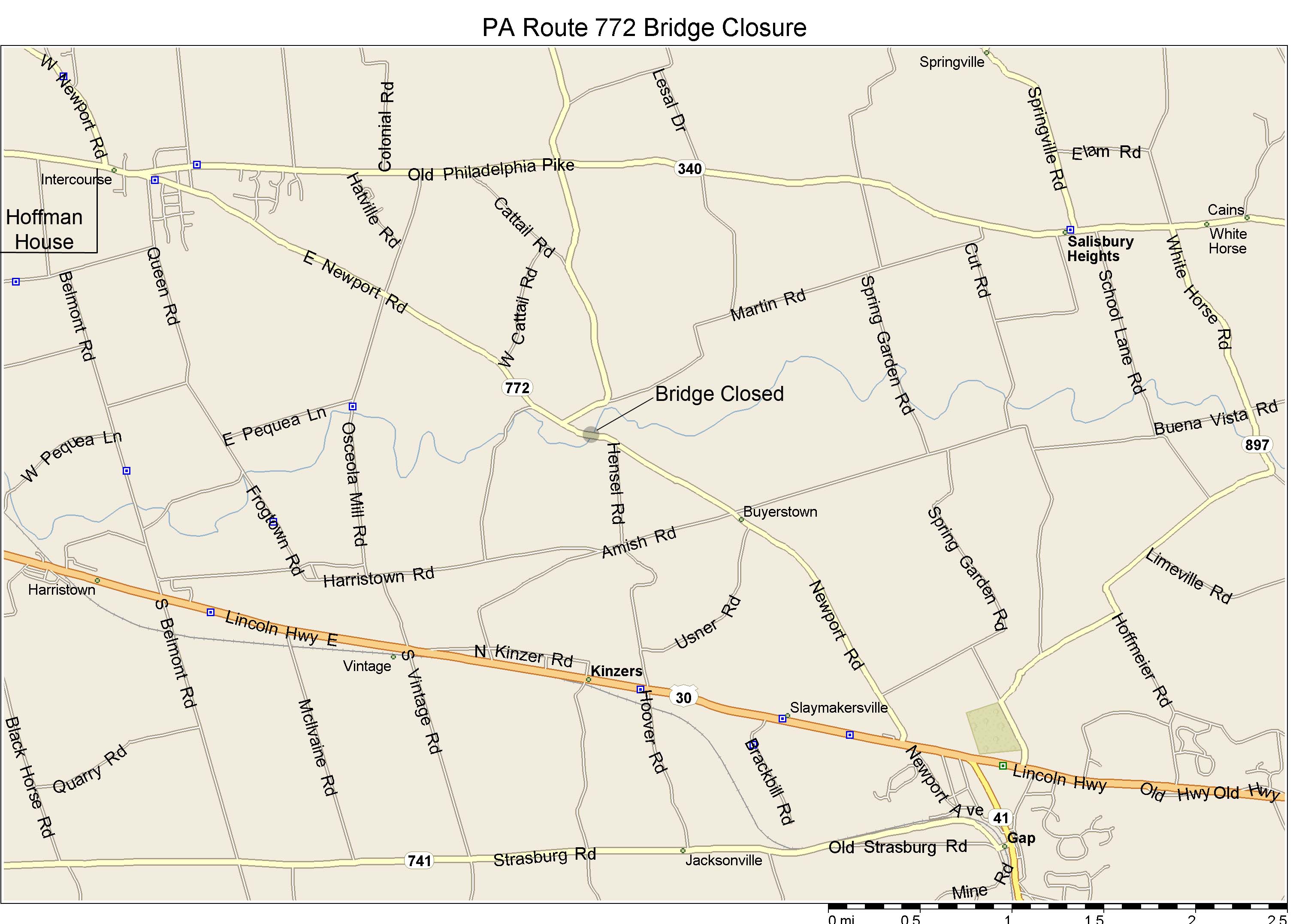 PA Route 772 Detour